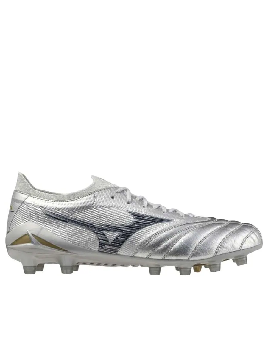 Кроссовки Mizuno Morelia Neo 4 Beta Japan FG 'Platinum Silver Pack Silver Gold' — изображение 2 из 5, серебряный