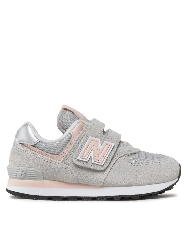 Детские кроссовки New Balance 574 Core Hook & Loop — изображение 1 из 4, серый/розовый