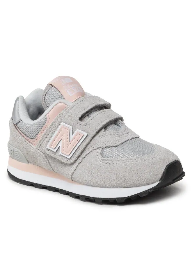 Детские кроссовки New Balance 574 Core Hook & Loop — изображение 2 из 4, серый/розовый