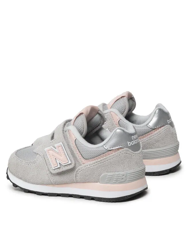 Детские кроссовки New Balance 574 Core Hook & Loop — изображение 3 из 4, серый/розовый