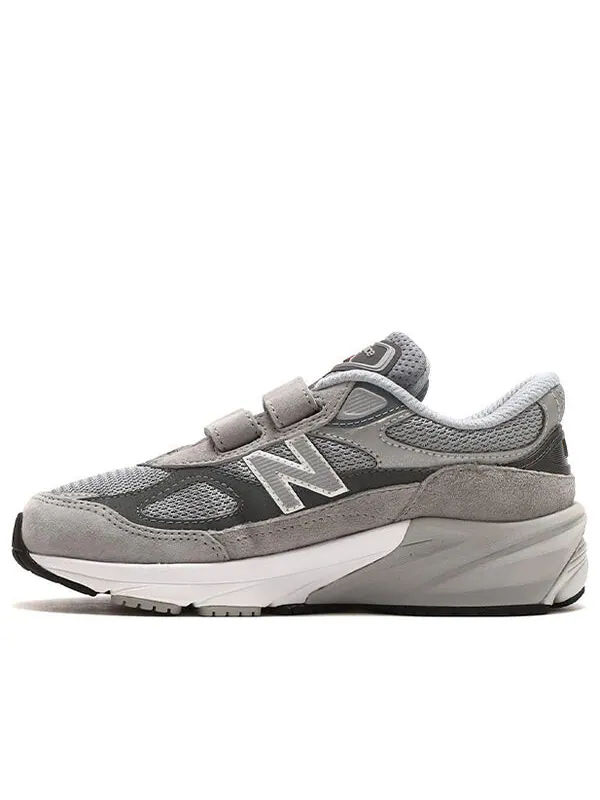 Кроссовки 990v6 на липучке для маленьких детей New Balance — изображение 1 из 4, серый/белый