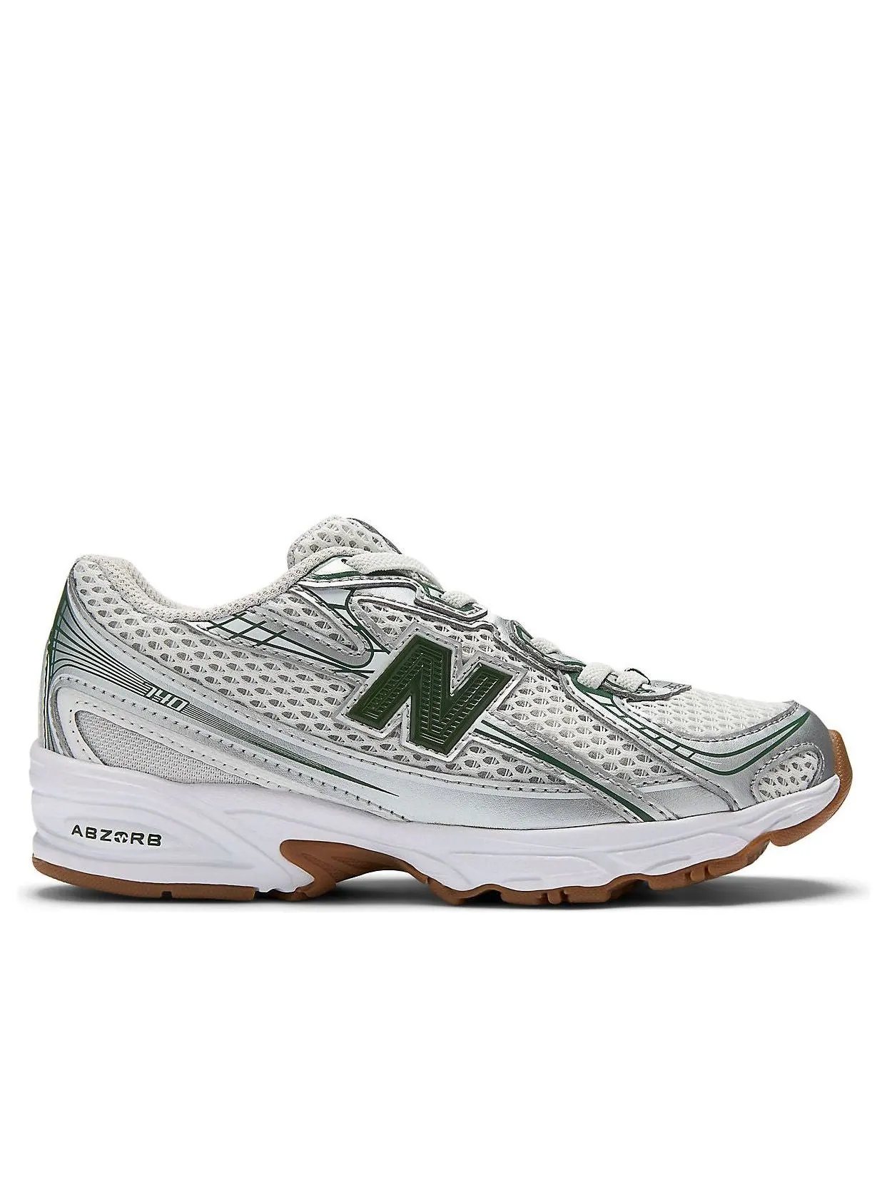 Кроссовки (PS) New Balance 740 Bungee 'Silver Metallic Dark Alpine Green' — изображение 2 из 5, серебряный