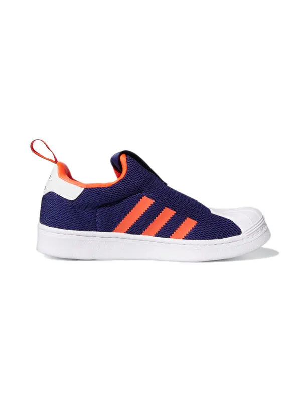 Кроссовки суперзвезда 360 маленький ребенок Adidas — изображение 2 из 4, синий/оранжевый