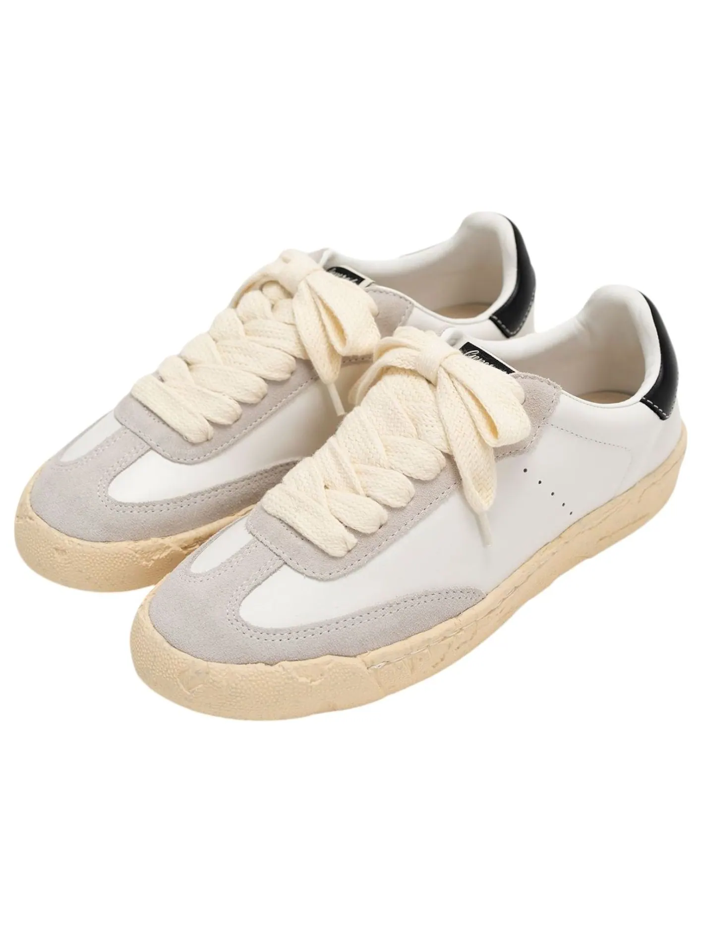 Кроссовки Maison MIHARA YASUHIRO FRANCIS PAST Sole Mixed Material Low 'White' — изображение 2 из 3, белый
