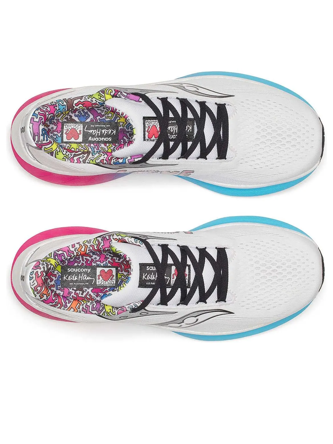 Saucony Ride 18 'Kith Haring Love' — изображение 4 из 6, белый/голубой/розовый