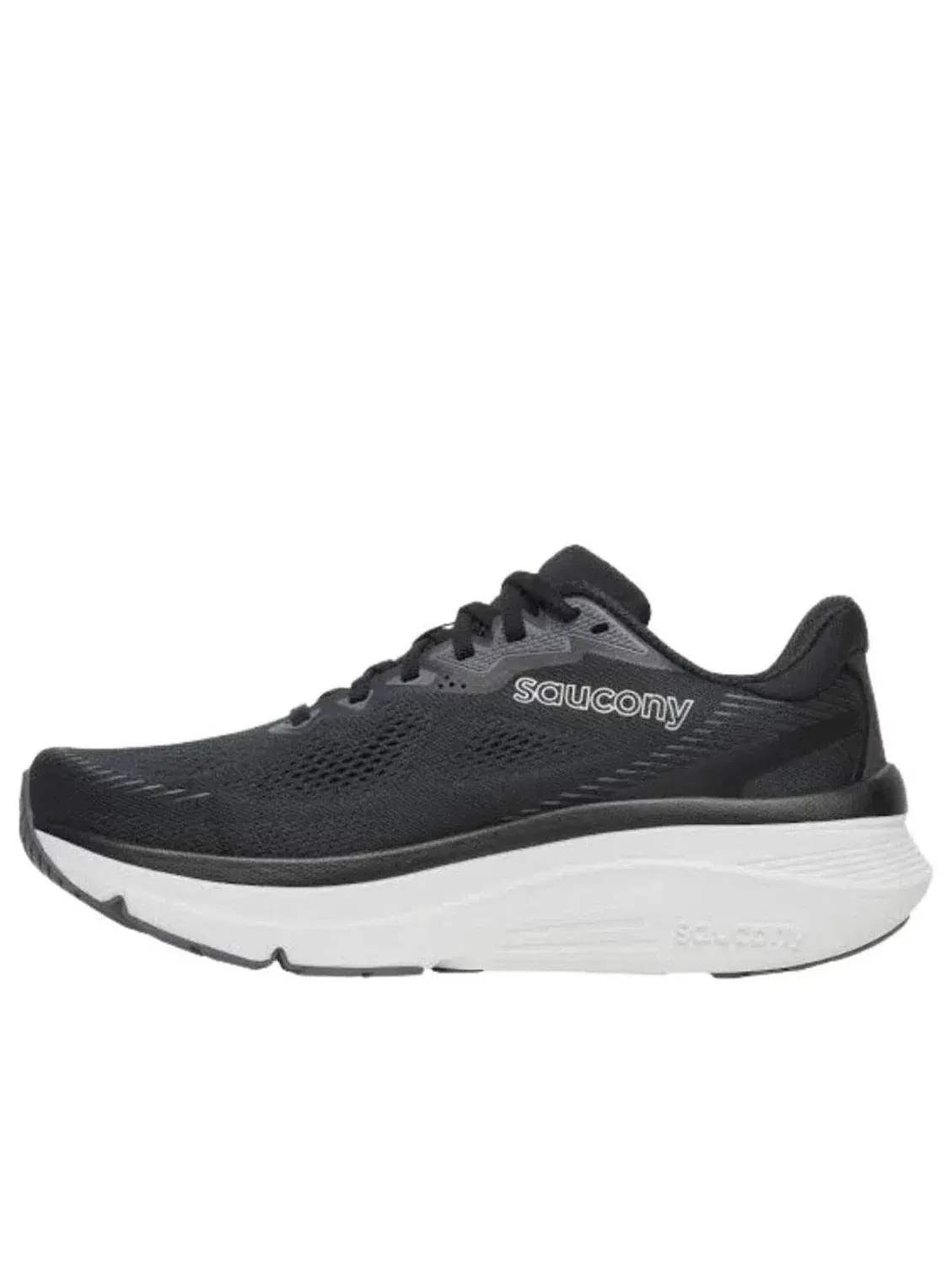 Мужские кроссовки для бега с сетчатым верхом Saucony Guide 19 Black Silver — изображение 1 из 5, черный