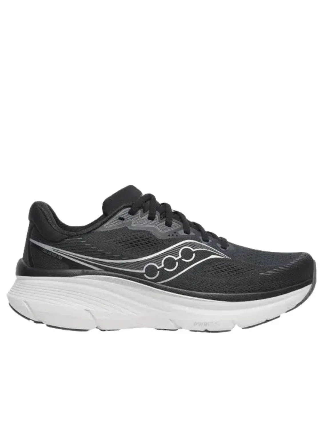 Мужские кроссовки для бега с сетчатым верхом Saucony Guide 19 Black Silver — изображение 2 из 5, черный