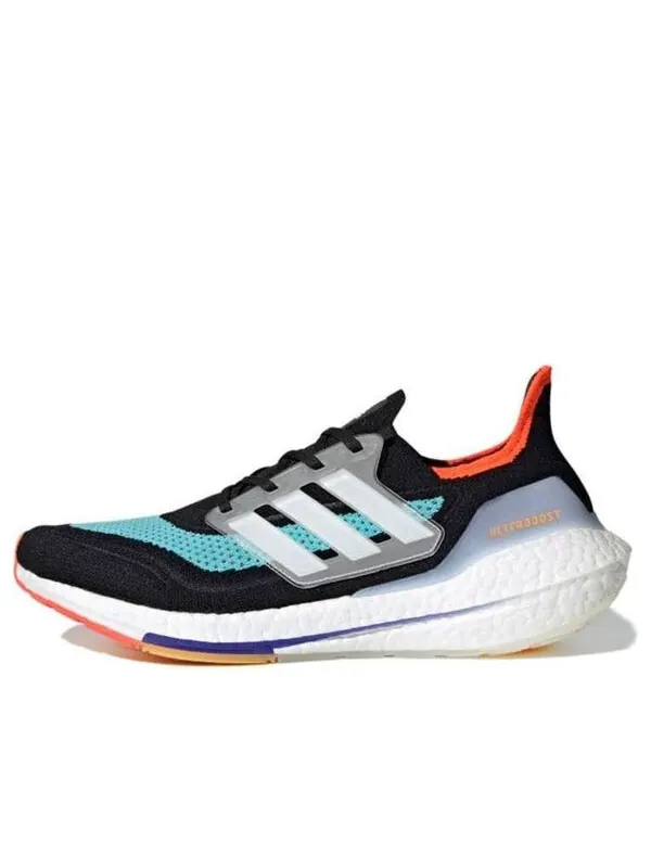 Кроссовки ультра буст 21 кроссовки для бега Adidas — изображение 1 из 4, черный/синий/оранжевый