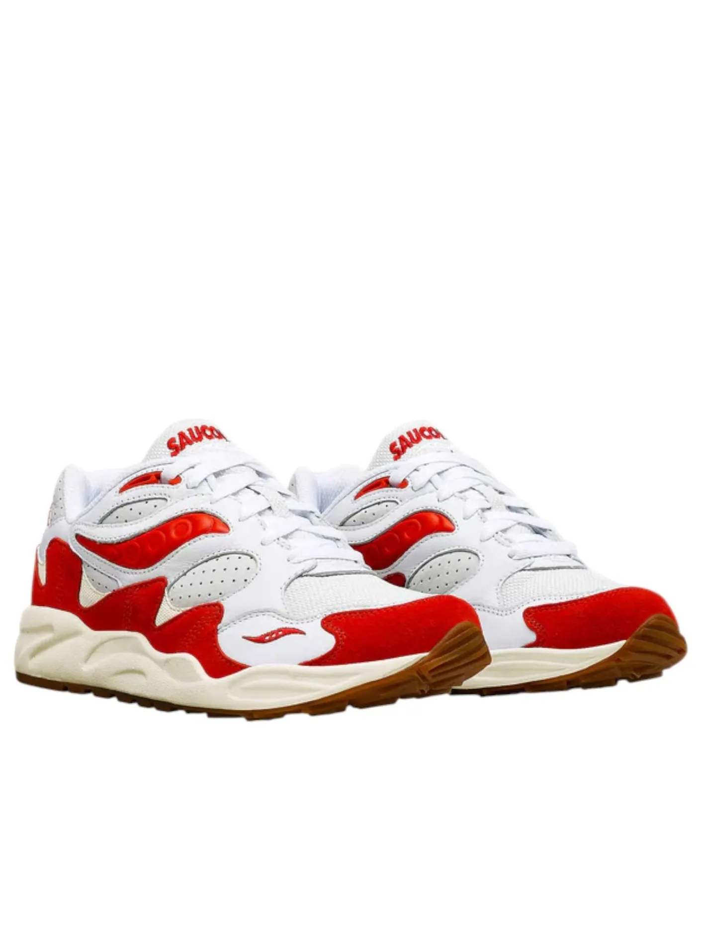 Кроссовки Saucony Grid Shadow 2 'Ivy Prep' — изображение 2 из 4, белый/красный