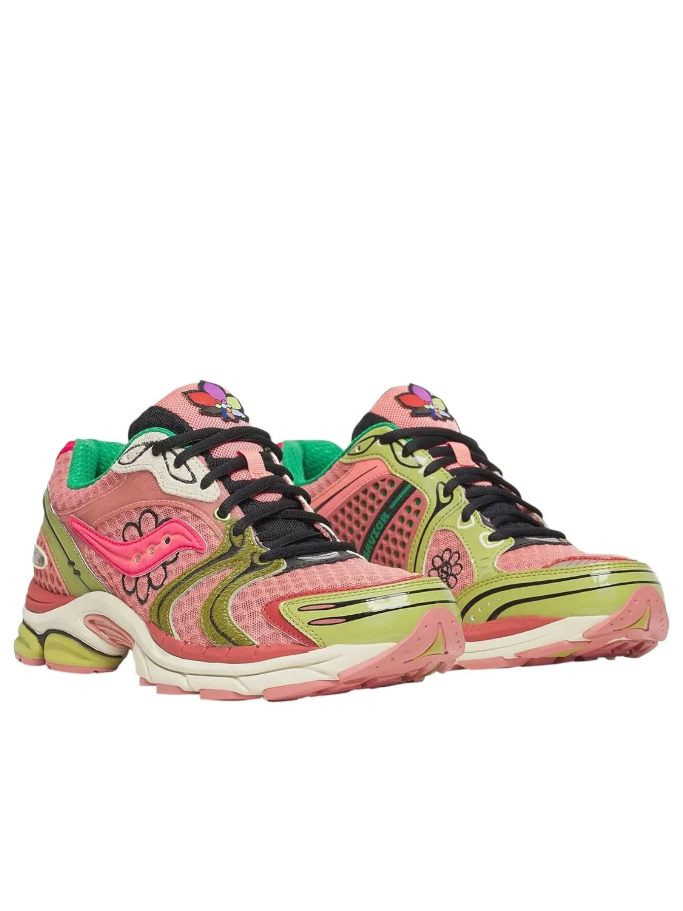 Saucony x Jaetips Progrid Triumph 4 'Virginia Creeper' — изображение 3 из 7, розовый/желтый/мульти