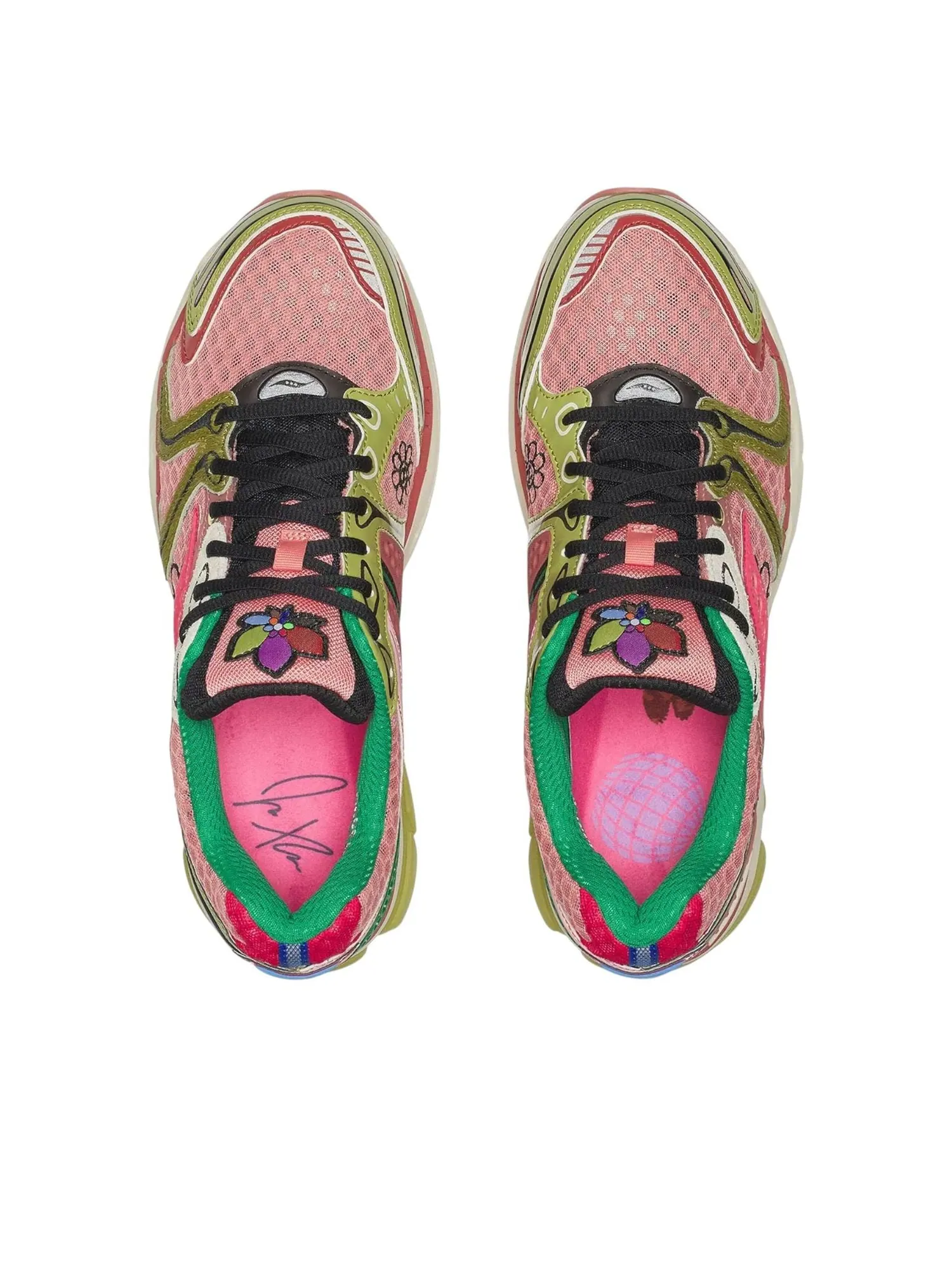 Saucony x Jaetips Progrid Triumph 4 'Virginia Creeper' — изображение 4 из 7, розовый/желтый/мульти