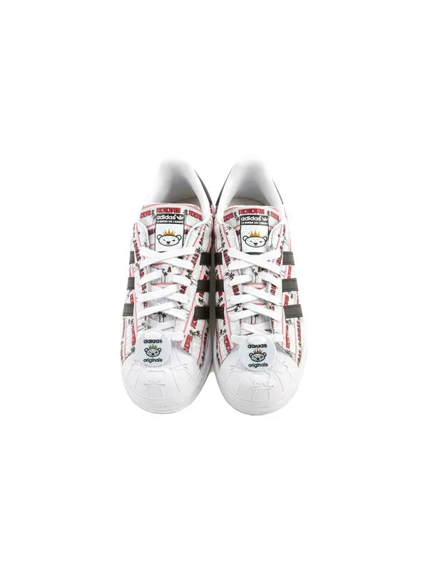 Кроссовки оригинальные superstar bearfoot x nigo shoes Adidas — изображение 2 из 4, белый/черный/красный