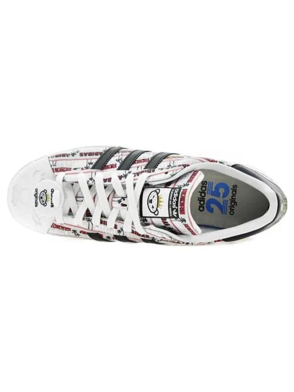 Кроссовки оригинальные superstar bearfoot x nigo shoes Adidas — изображение 4 из 4, белый/черный/красный