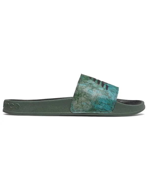 Тапочки 200 slides 'oak leaf green' New Balance — изображение 2 из 4, черный/зеленый