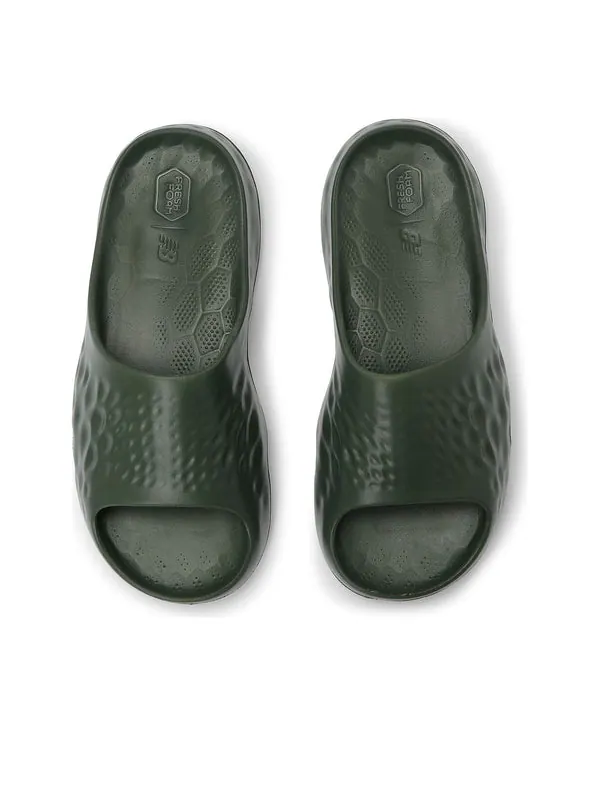 Тапочки fresh foam slides New Balance — изображение 3 из 4, оливковый зеленый