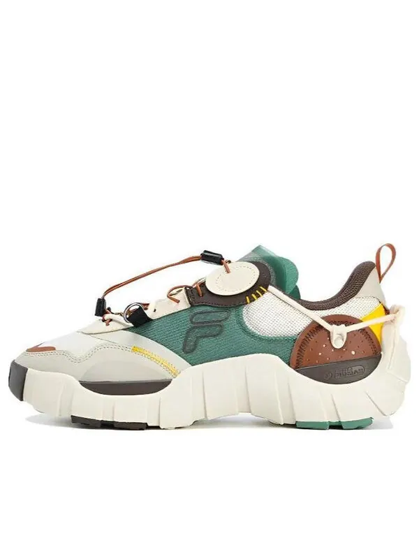 Кроссовки bone sneakers 'white green brown' Fila Fusion — изображение 1 из 4, белый/зеленый/коричневый