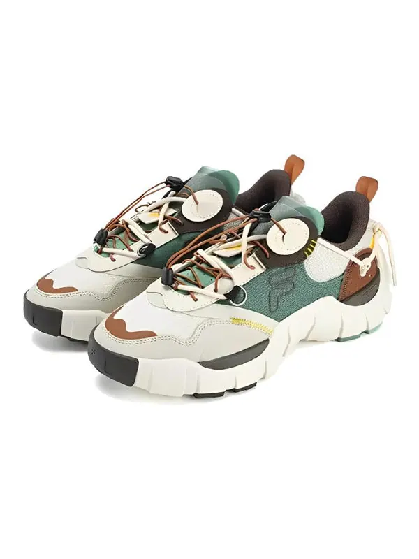 Кроссовки bone sneakers 'white green brown' Fila Fusion — изображение 2 из 4, белый/зеленый/коричневый