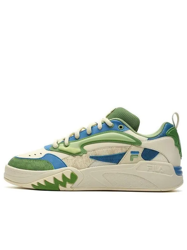 Кроссовки sport vintage basketball shoes 'green beige' Fila Fusion — изображение 1 из 4, зеленый/бежевый/синий
