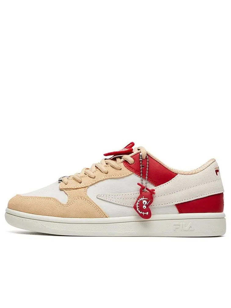 Кеды (WMNS) Fila Fusion Shoes 'Cream Red Pink' — изображение 1 из 6, бежевый