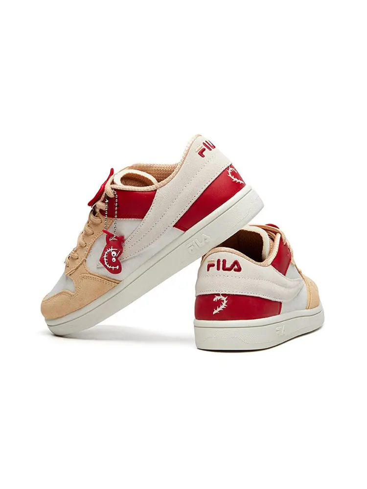 Кеды (WMNS) Fila Fusion Shoes 'Cream Red Pink' — изображение 5 из 6, бежевый