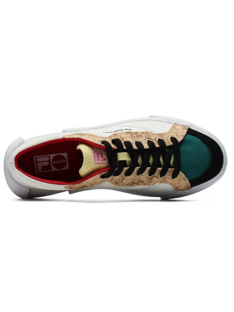 Кеды (WMNS) Fila Fusion Shoes 'Beige Teal White' — изображение 4 из 6, белый