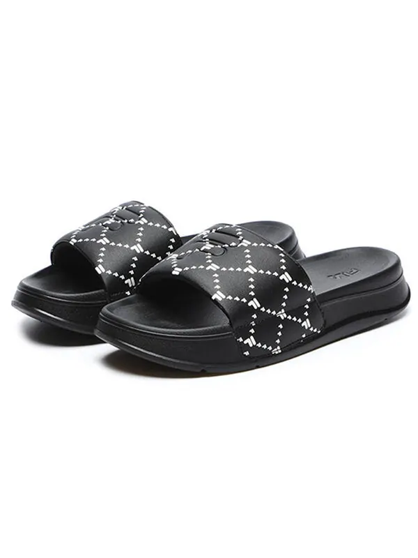 Тапочки como slippers 'black white' Fila Fusion — изображение 3 из 4, черный/белый