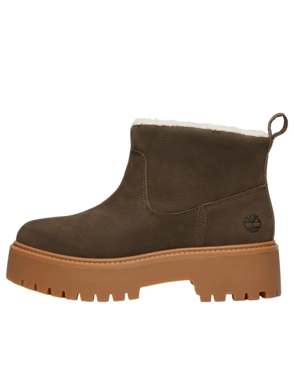 (WMNS) Ботинки Timberland Stone Street Warm-Lined Platform, темно-коричневые, из натуральной кожи — изображение 1 из 3