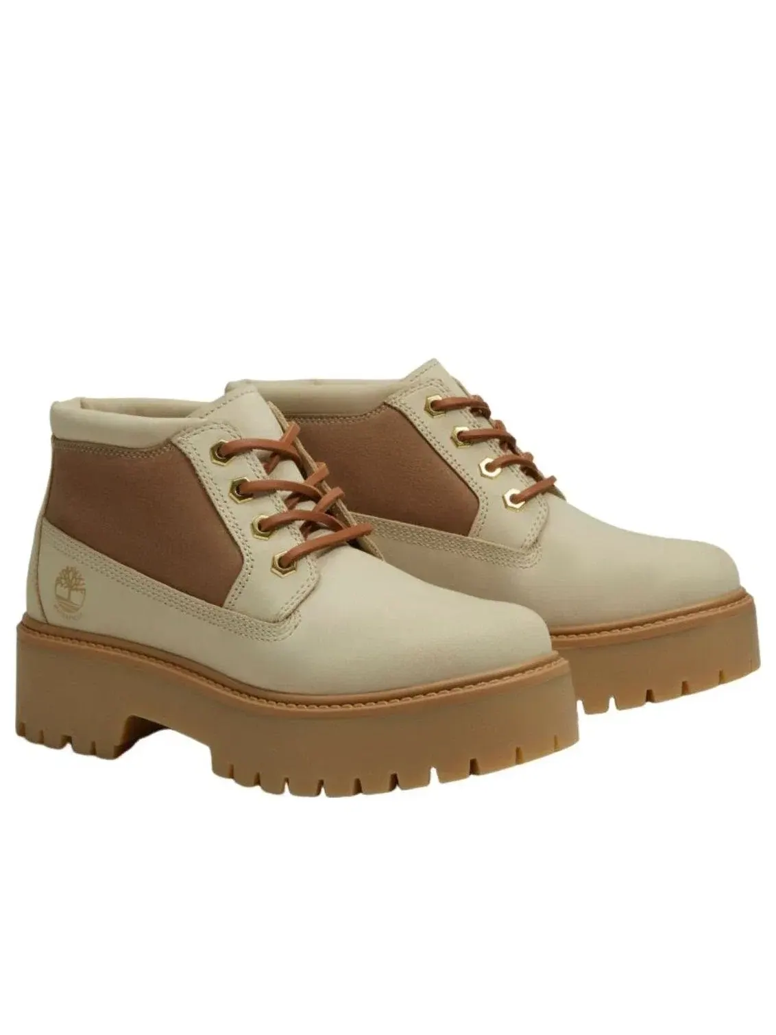 Женские ботильоны на шнуровке Timberland Stone Street Mix Tape — изображение 3 из 5, бежевый