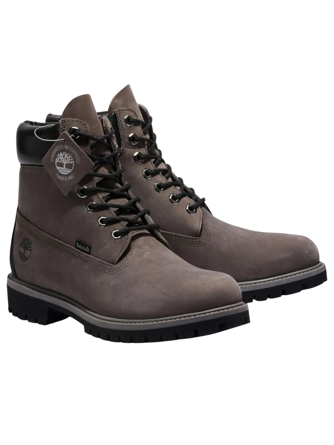 Водонепроницаемые ботинки Timberland 6 Inch Premium, цвет «Темно-серый с черным» — изображение 2 из 5