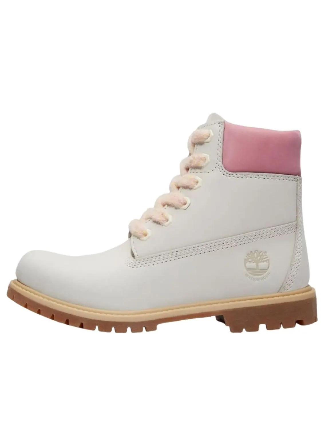 (WMNS) Водонепроницаемые ботинки Timberland Premium 6 дюймов — изображение 1 из 5, светлый серый/розовый