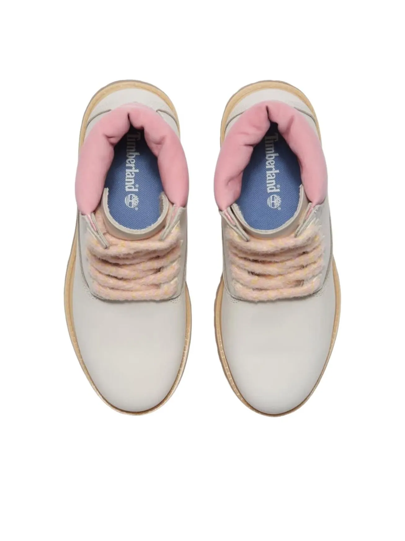 (WMNS) Водонепроницаемые ботинки Timberland Premium 6 дюймов — изображение 2 из 5, светлый серый/розовый