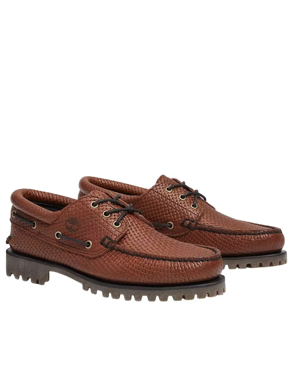 Ботинки Timberland Authentic 3-Eye Lug Handsewn Boat, кожаные — изображение 2 из 5, коричневый