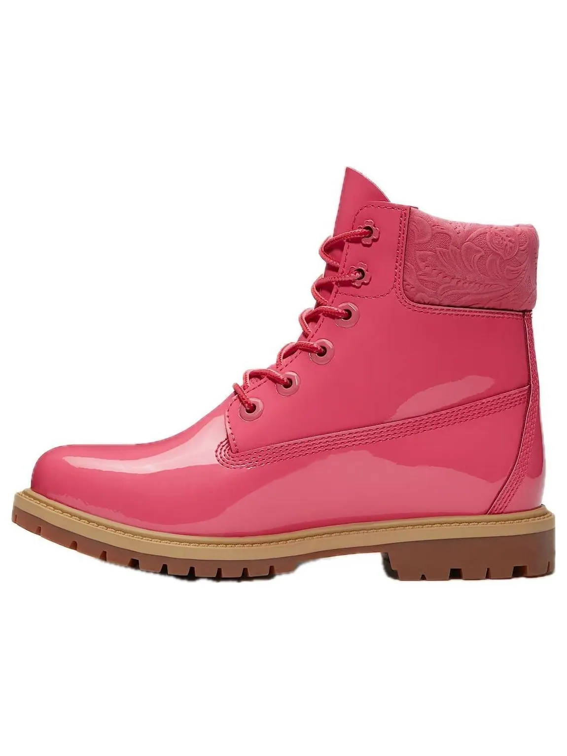 Ботинки женские Timberland 6" Premium водонепроницаемые, Patent Valentine's Day — изображение 1 из 5, розовый