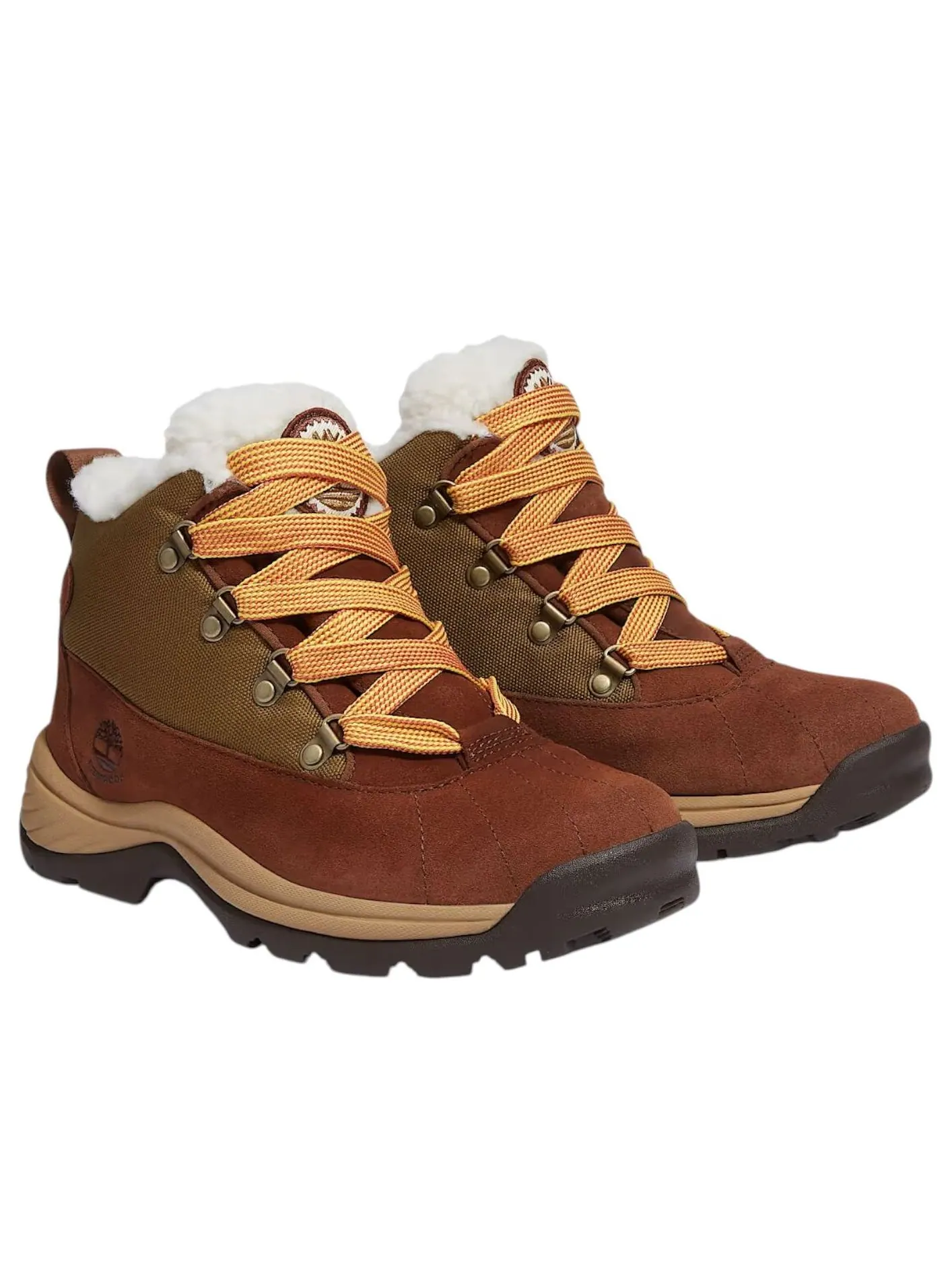 (WMNS) Водонепроницаемые зимние ботинки Timberland White Ledge 'Коричнево-золотой' — изображение 3 из 5