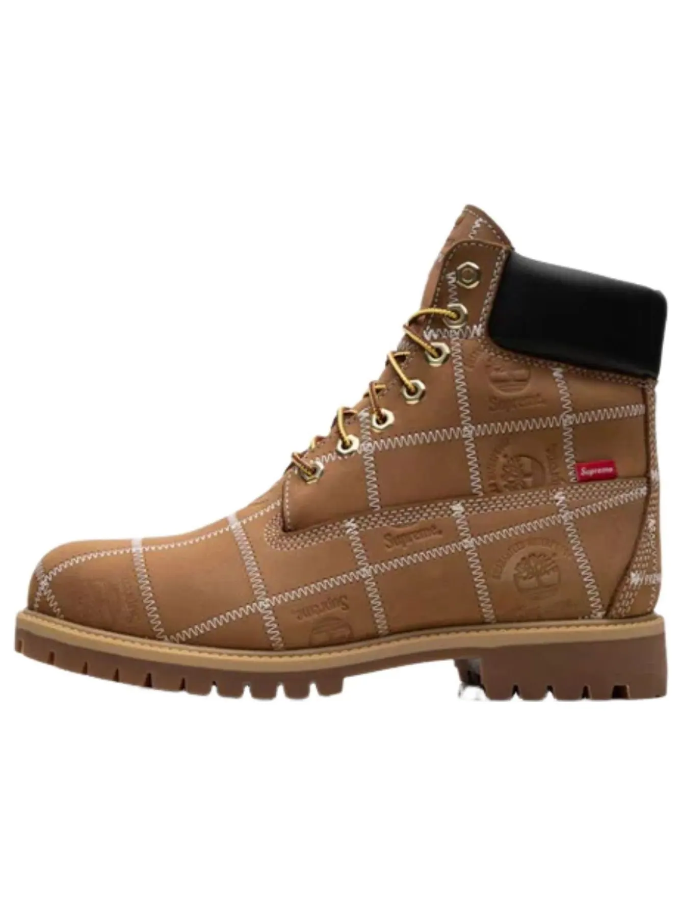 Водонепроницаемые ботинки Timberland x Supreme 6 Inch Premium 'Patchwork - Wheat' — изображение 1 из 4, пшеница