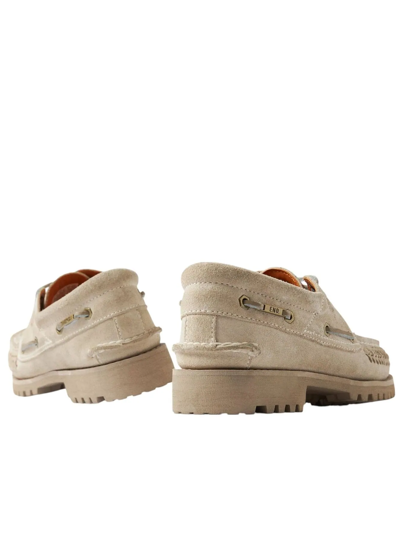 Кроссовки Timberland x END. Authentic 3-Eye Boat 'White' — изображение 4 из 5, бежевый