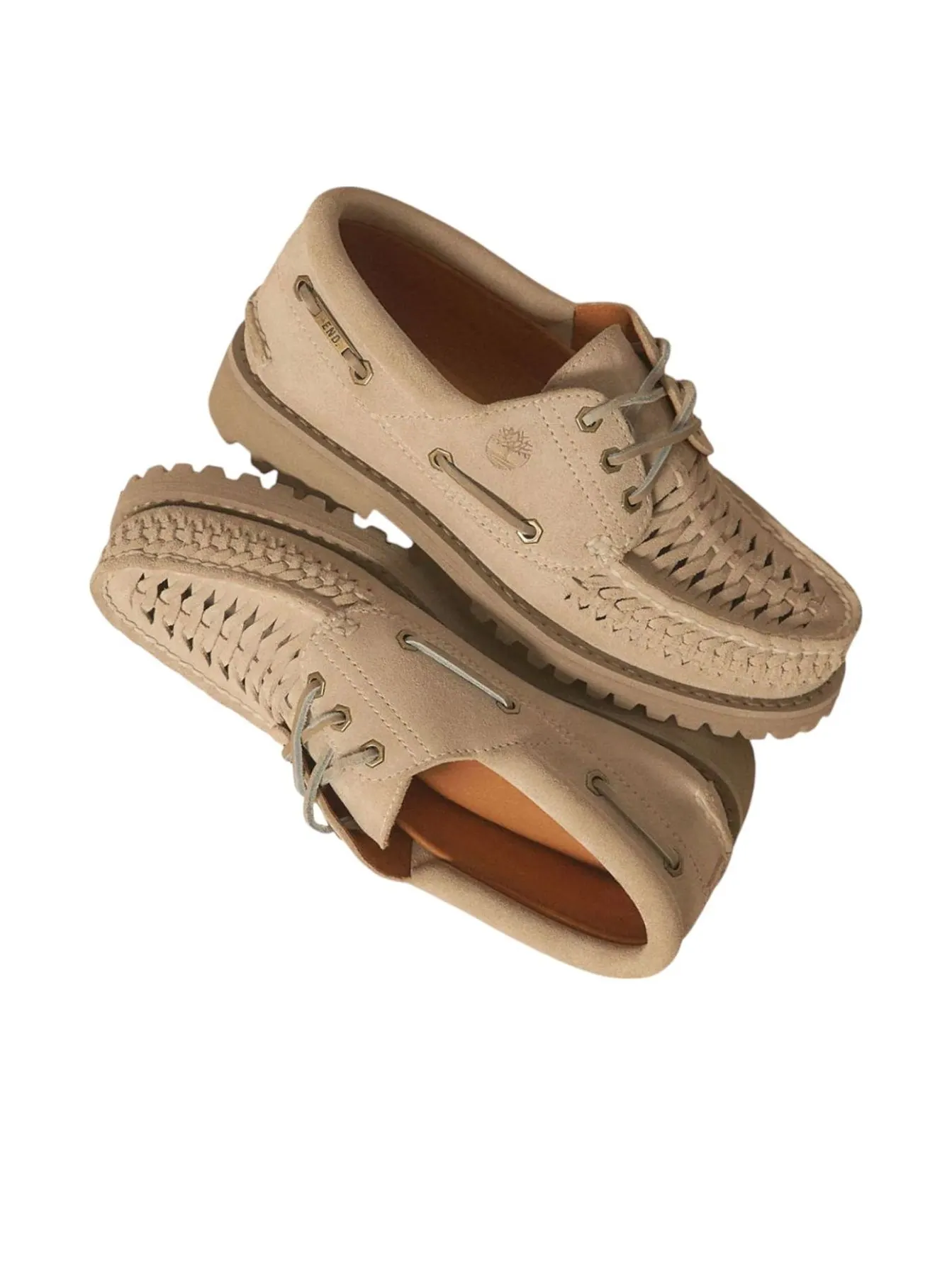 Лоферы Timberland x END 3-Eye Boat, замшевые — изображение 5 из 5, белый