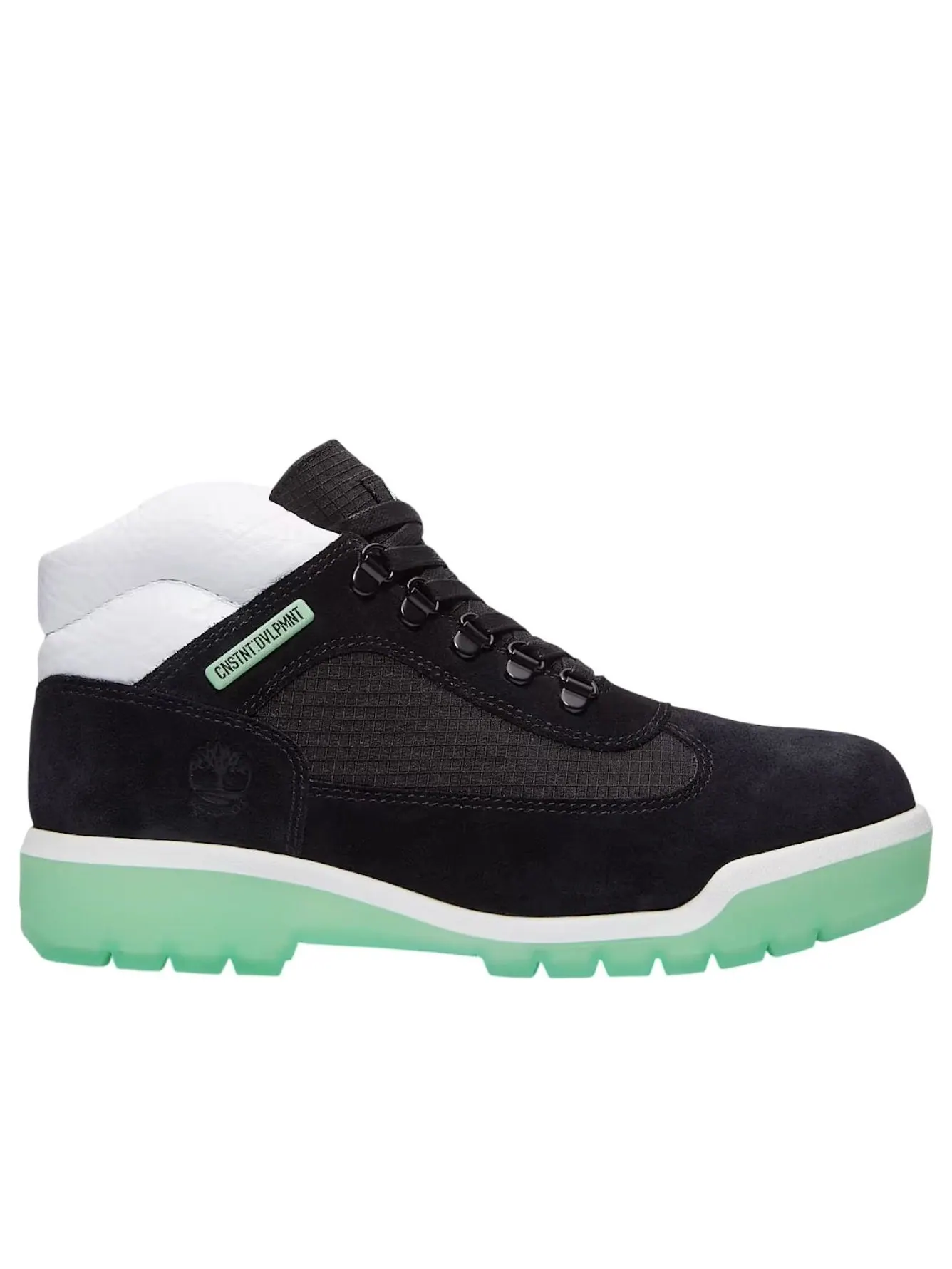 Водонепроницаемые полевые ботинки Timberland x CNSTNT DVLPMNT 'Black Green Glow' — изображение 2 из 5, черный/зеленый