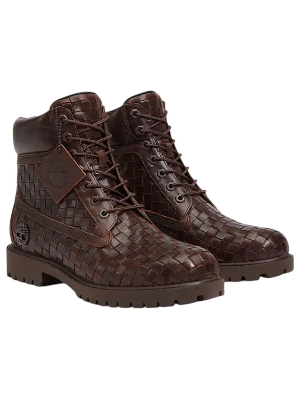 Кроссовки Timberland 6" Premium Boot 'Woven Dark Brown' — изображение 2 из 4, коричневый