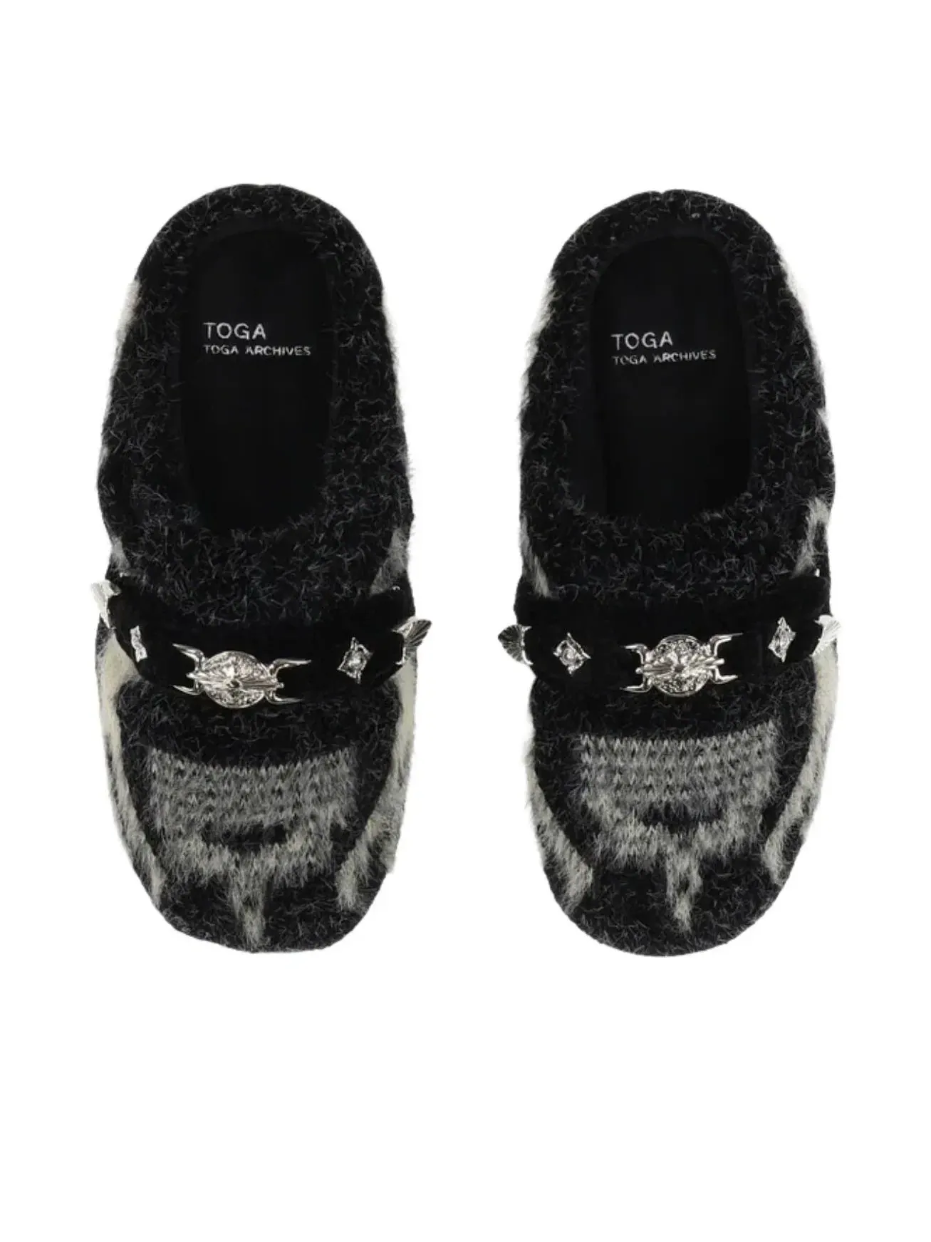 Мужские тапочки с мехом и резиновой подошвой SUBU x Toga Knit Slip On TG-12 — изображение 3 из 5, черный