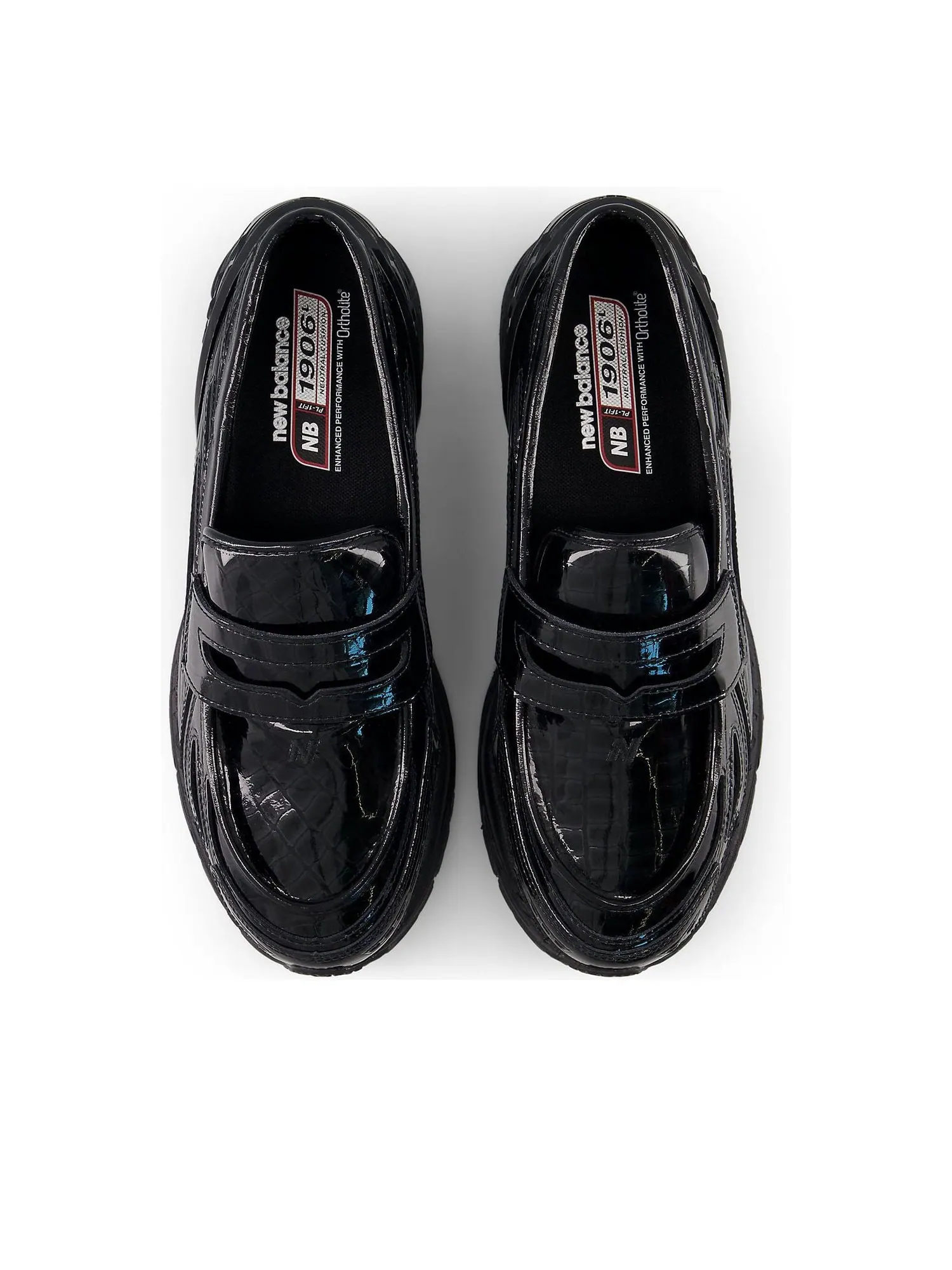 Кроссовки New Balance 1906L 'Black Patent Croc' — изображение 3 из 6, черный