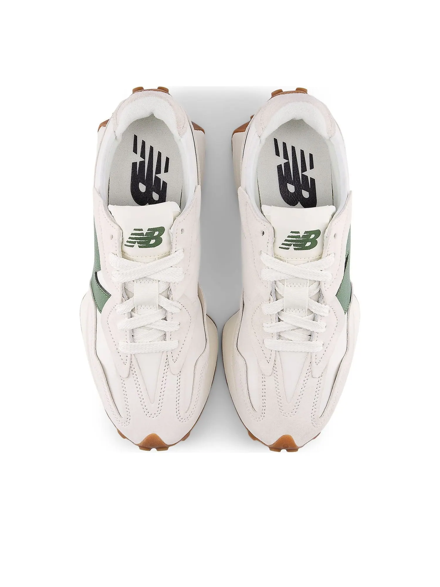 Кроссовки New Balance 327 'Linen Dark Alpine Green' — изображение 2 из 6, белый