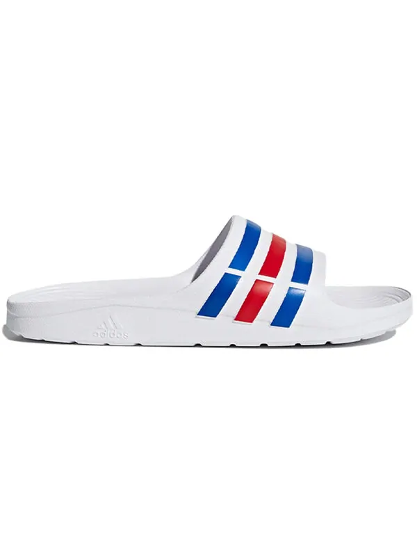 Тапочки adidas Duramo Slides 'White Blue Red' — изображение 2 из 4, белый/синий/красный