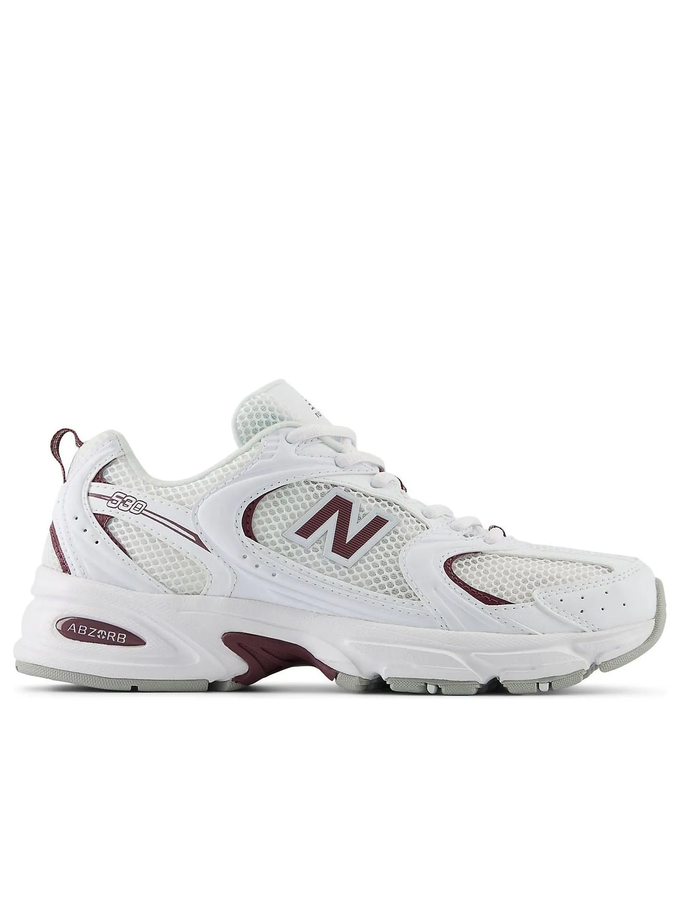 Кроссовки New Balance 530 'White Dark Ice Wine' — изображение 2 из 6, белый/темный винный
