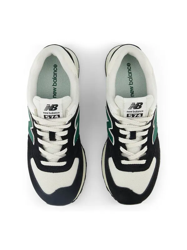 Кроссовки 574 'black green' New Balance — изображение 3 из 4, черный/белый/зеленый