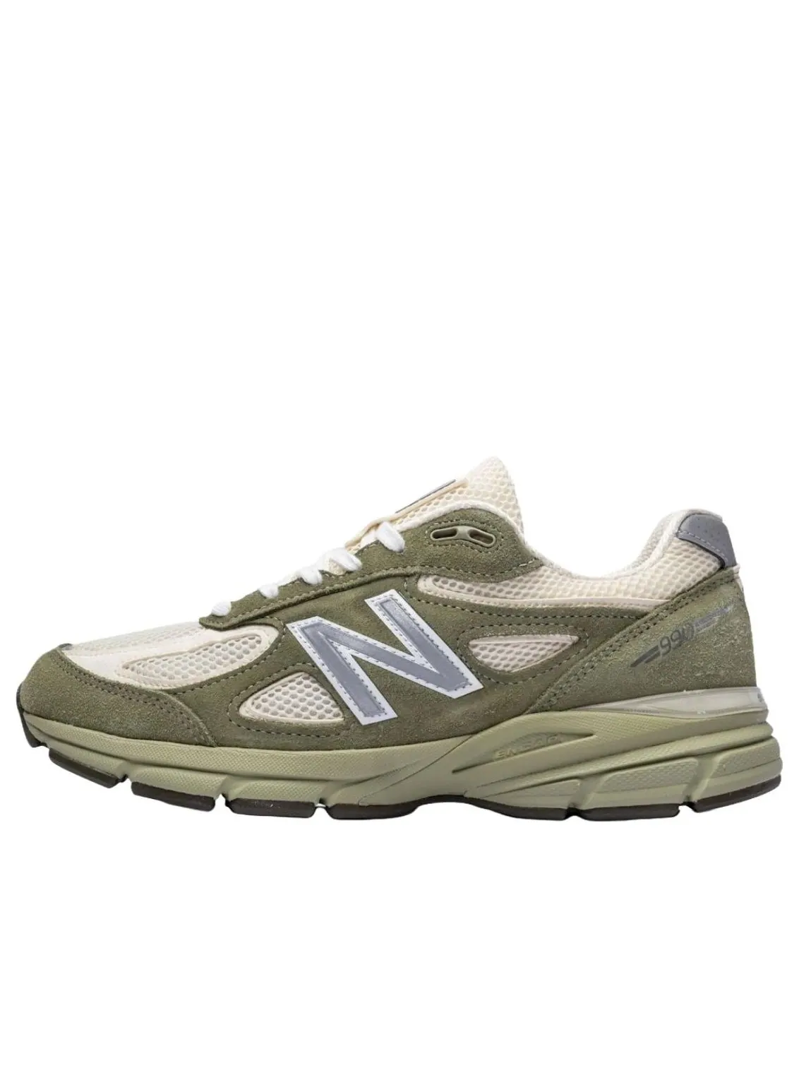Кроссовки New Balance 990v4 'Olive' — изображение 1 из 5, оливковый/слоновая кость