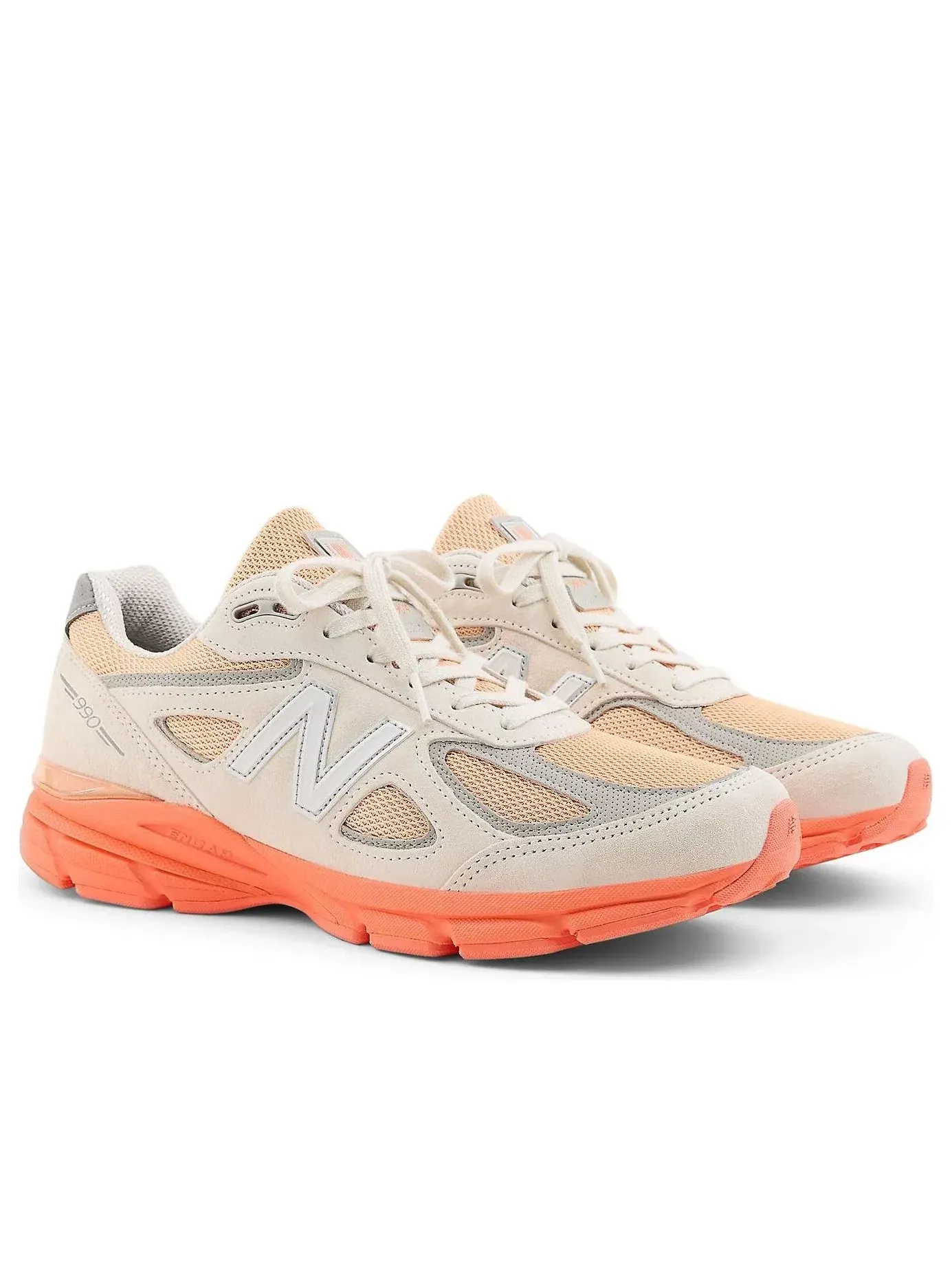 Мужские кроссовки с шнуровкой New Balance 990v4 Made in USA Moonbeam Tangerine Heat Orange — изображение 2 из 5, оранжевый