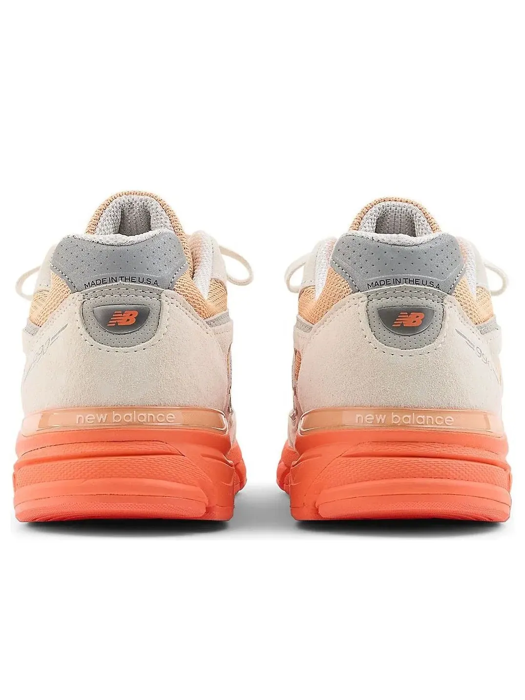 Мужские кроссовки с шнуровкой New Balance 990v4 Made in USA Moonbeam Tangerine Heat Orange — изображение 4 из 5, оранжевый