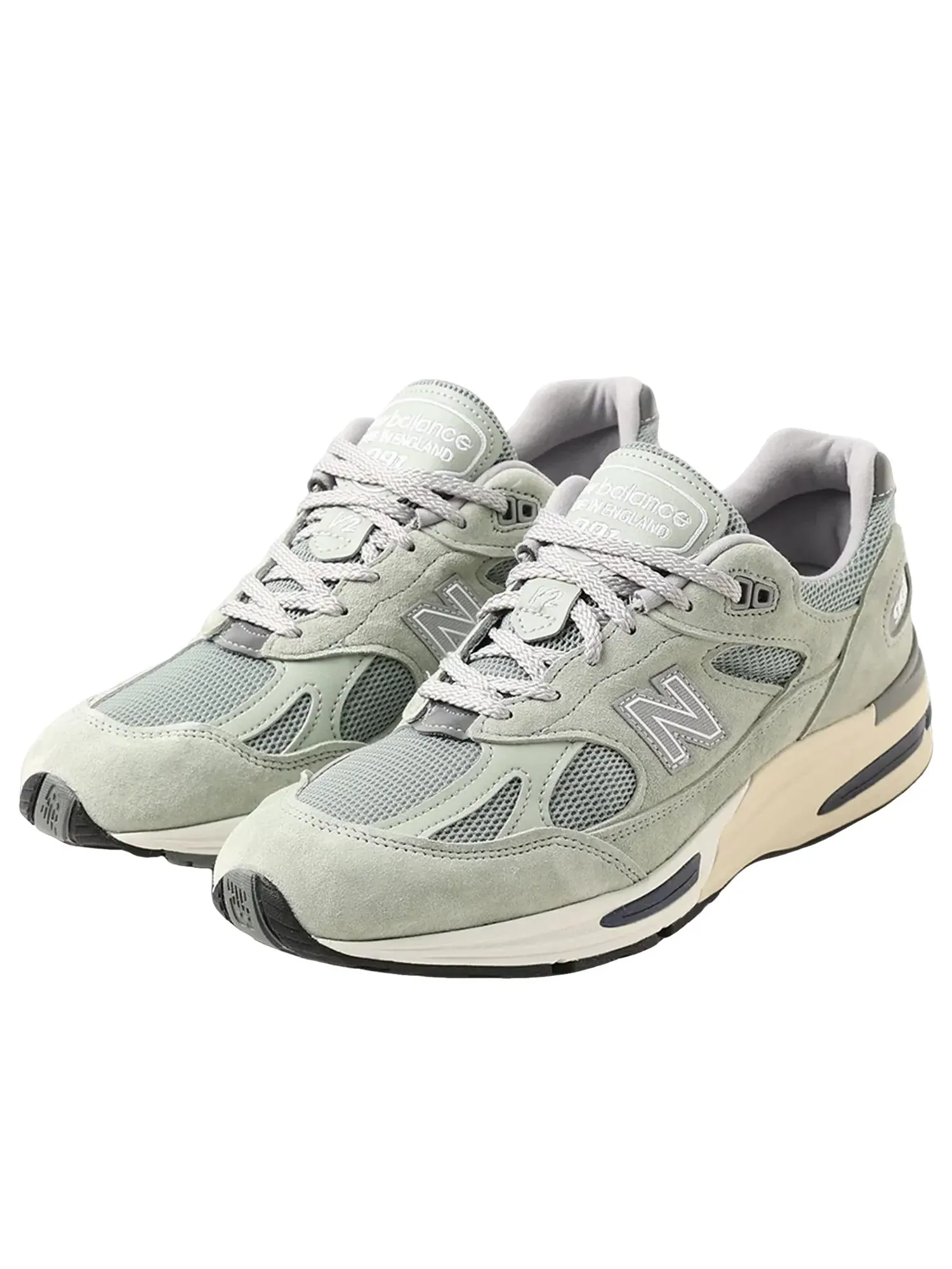 Мужские кроссовки с замшевым верхом New Balance 991v2 Made in UK 'Sea Glass' — изображение 2 из 6, зеленый