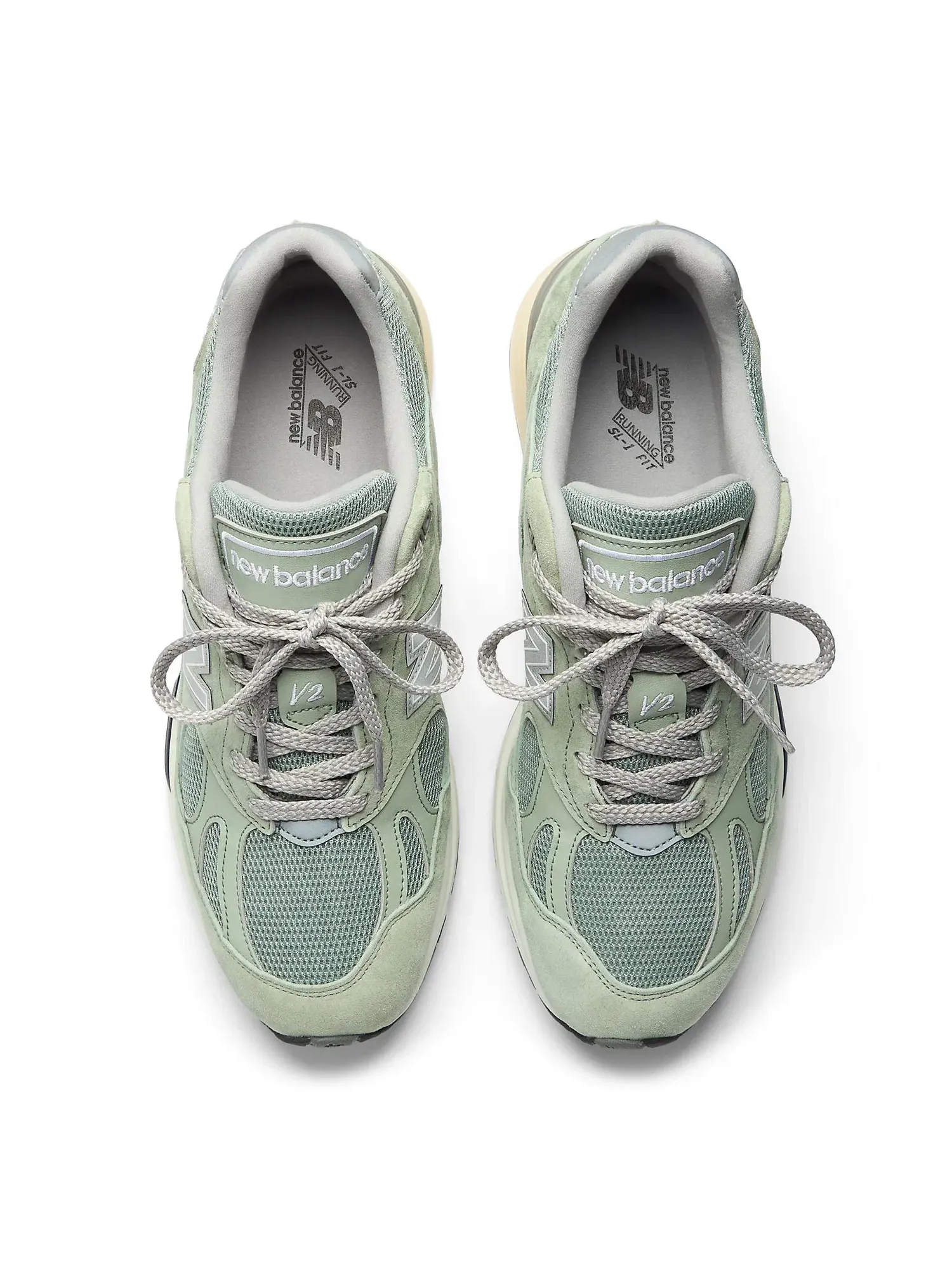 Мужские кроссовки с замшевым верхом New Balance 991v2 Made in UK 'Sea Glass' — изображение 3 из 6, зеленый